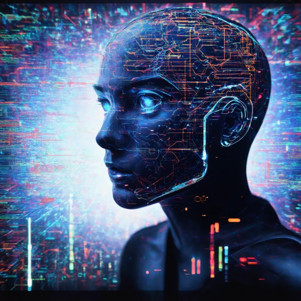 Image of an AI-human cyborg